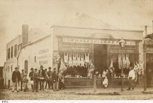 Conrad's butcher shop Hindley Street 1865